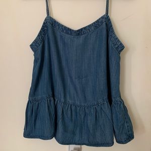Denim peplum top